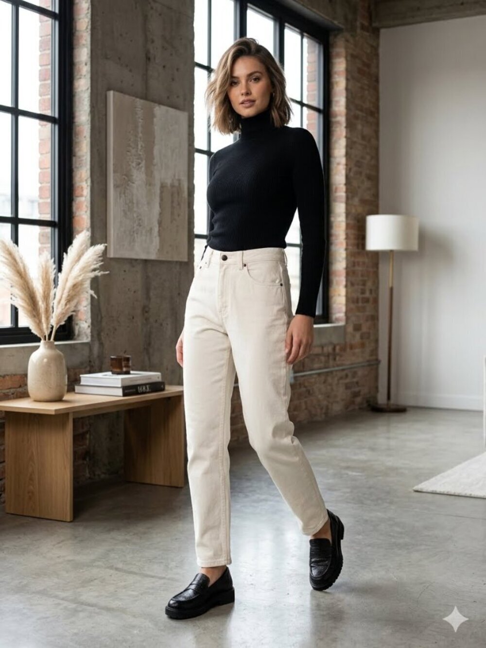Everlane Women's Size 25R White The Cheeky Hidden Button Fly Straight Jean